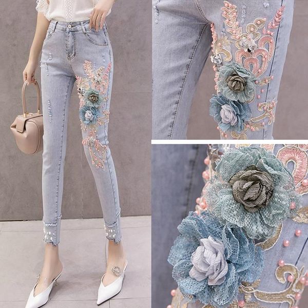 women's pants & capris summer korean women high waisted stretch pearls pencil skinny denim trousers , female woman slim embroidery flow, Black;white
women's pants & capris summer korean women high waisted stretch pearls pencil skinny denim trousers , female woman slim embroidery flow, Black;white