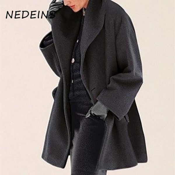 women's wool & blends nedeins winter autumn coat women mid-length fashion woolen coats multi-color loose comfortable warm 2021, Black
women's wool & blends nedeins winter autumn coat women mid-length fashion woolen coats multi-color loose comfortable warm 2021, Black