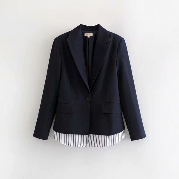 women's suits & blazers asds women blazer pockets single button long sleeve female formal office wear chic striped collage casual smal, White;black
women's suits & blazers asds women blazer pockets single button long sleeve female formal office wear chic striped collage casual smal, White;black