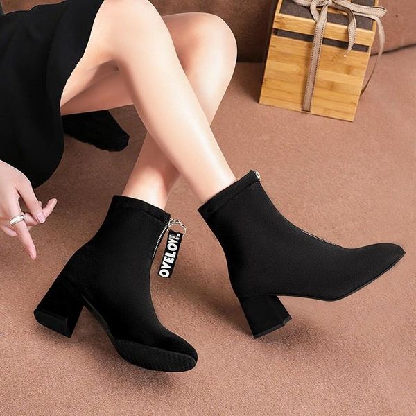 boots women's ankle suede leather shoes autumn and winter short british front zipper, Black
boots women's ankle suede leather shoes autumn and winter short british front zipper, Black