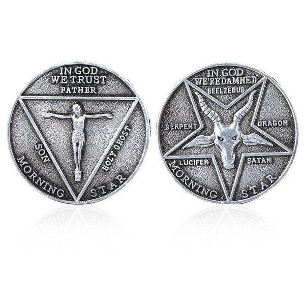 keychains selling lucifer morningstar satan pentecost coin special commemorative small gift keychain, Silver
keychains selling lucifer morningstar satan pentecost coin special commemorative small gift keychain, Silver
