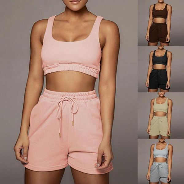women's tracksuits 2pcs women shorts set solid color outfits sleeveless tube bras drawstring two piece, Gray
women's tracksuits 2pcs women shorts set solid color outfits sleeveless tube bras drawstring two piece, Gray