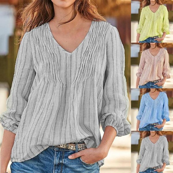 women's blouses & shirts pleated stripe blouse women v-neck long sleeve female 2021 autumn summer streetwear fashion lady top, White
women's blouses & shirts pleated stripe blouse women v-neck long sleeve female 2021 autumn summer streetwear fashion lady top, White