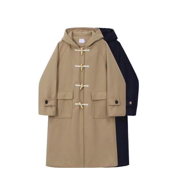 women's wool & blends woman long hooded jacket korean preppy style retro versatile windbreaker casual warm woolen coat 2021 autumn wint, Black
women's wool & blends woman long hooded jacket korean preppy style retro versatile windbreaker casual warm woolen coat 2021 autumn wint, Black