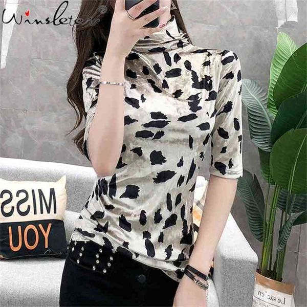 t shirt women tshirt spring/autumn vintage turtleneck soft velvet print half sleeve t-shirt slim ropa mujer t07811b 210421, White
t shirt women tshirt spring/autumn vintage turtleneck soft velvet print half sleeve t-shirt slim ropa mujer t07811b 210421, White