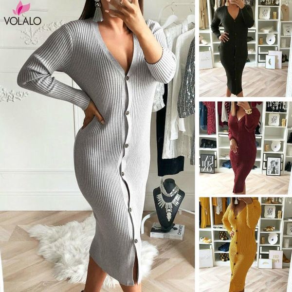 neck long sleeve knitted midi winter dress women spring autumn single-breasted open stitch bodycon party vestido casual dresses, Black;gray
neck long sleeve knitted midi winter dress women spring autumn single-breasted open stitch bodycon party vestido casual dresses, Black;gray