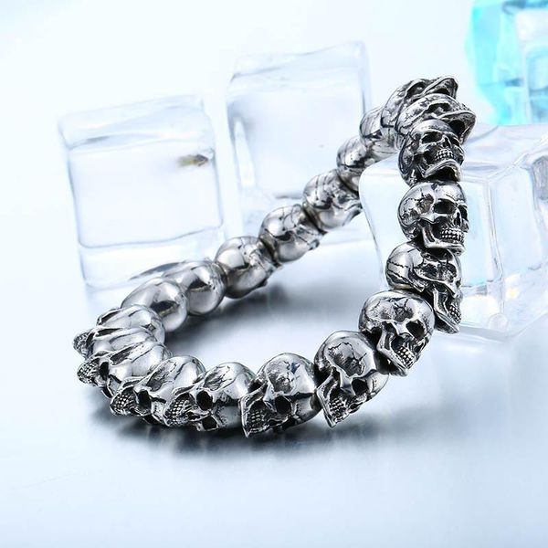 link, chain adjustable skull bracelet for men cool personality gothic punk rock mortorcycle biker party trendy men's jewelr, Black
link, chain adjustable skull bracelet for men cool personality gothic punk rock mortorcycle biker party trendy men's jewelr, Black