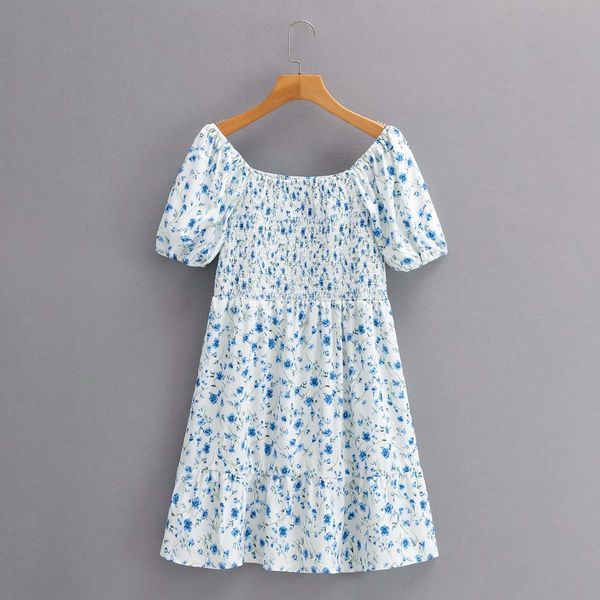 vintage women square neck short sleeve temperament floral dress fashion puff sleeve loose chic female mini dresses 210507, Black;gray
vintage women square neck short sleeve temperament floral dress fashion puff sleeve loose chic female mini dresses 210507, Black;gray