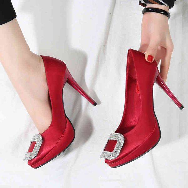 dress shoes water drill square button red super high heels, thin heel waterproof platform, single shoes, bride's wedding h97w, Black
dress shoes water drill square button red super high heels, thin heel waterproof platform, single shoes, bride's wedding h97w, Black