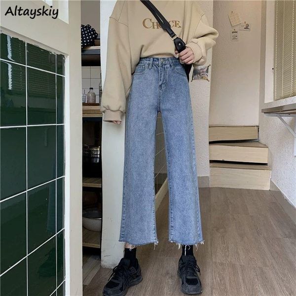 women's jeans women retro straight ankle-length trousers slim high waist leisure bottoms spring stretchy korean style all-match fashion, Blue
women's jeans women retro straight ankle-length trousers slim high waist leisure bottoms spring stretchy korean style all-match fashion, Blue