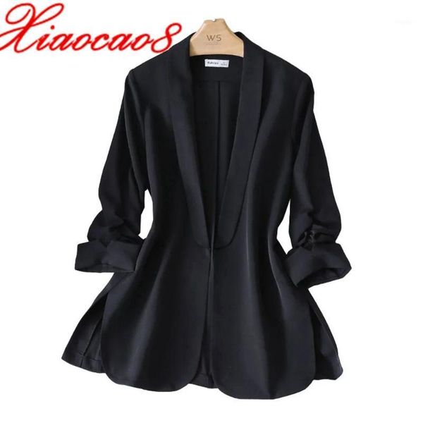 women's suits & blazers black white thin chiffon blazer women office lady three quarter suit coat femme casual cardigan oversize solid, White;black
women's suits & blazers black white thin chiffon blazer women office lady three quarter suit coat femme casual cardigan oversize solid, White;black