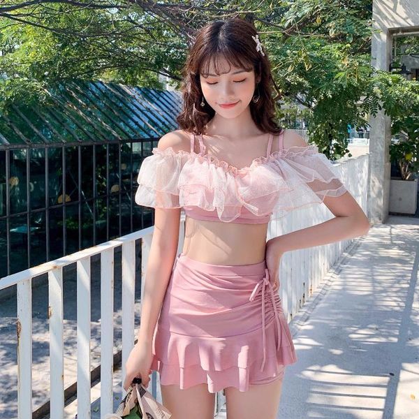 women's swimwear women pink bathing suit swimming beachwear 2021 bikini set push up ruffles sweet fairy, White;black
women's swimwear women pink bathing suit swimming beachwear 2021 bikini set push up ruffles sweet fairy, White;black