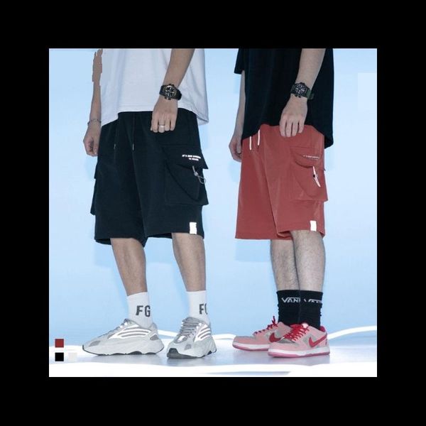 men's shorts summer cargo pocket men trend brand mens high street drawstring knee length pants print casual male -40, White;black
men's shorts summer cargo pocket men trend brand mens high street drawstring knee length pants print casual male -40, White;black