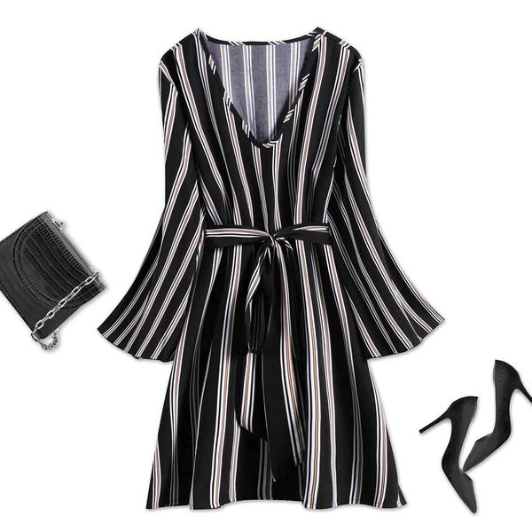 Plus size Dresses Hy865016 Deep v Long Sleeve Striped Lace Up Casual Loose Large, Black
Plus size Dresses Hy865016 Deep v Long Sleeve Striped Lace Up Casual Loose Large, Black
