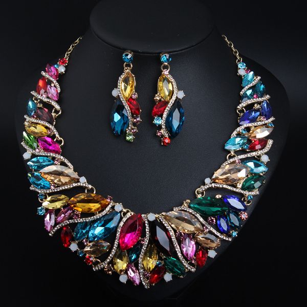 jewelry set exaggerated crystal necklace earring set bride banquet jewelry female accessories, Slivery;golden
jewelry set exaggerated crystal necklace earring set bride banquet jewelry female accessories, Slivery;golden
