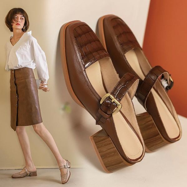 nigh club shoes woman mules women pumps buckle decoration small sqaure toe med heels spring summer slippers, Black
nigh club shoes woman mules women pumps buckle decoration small sqaure toe med heels spring summer slippers, Black