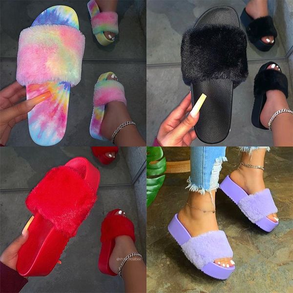 women furry slippers woman rainbow color shoes female casual flat women's summer thick bottom footwear home platform, Black
women furry slippers woman rainbow color shoes female casual flat women's summer thick bottom footwear home platform, Black