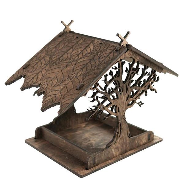 small animal supplies wooden bird feeder outdoor cage simulation nest