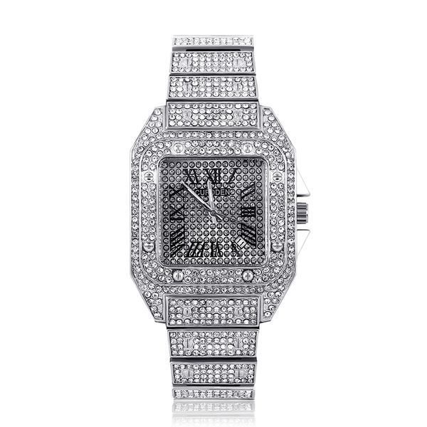 designer watch brand table luxury es hip hop full diamond roman digital square quartz men's and women's personalized fashion band, Slivery;brown
designer watch brand table luxury es hip hop full diamond roman digital square quartz men's and women's personalized fashion band, Slivery;brown