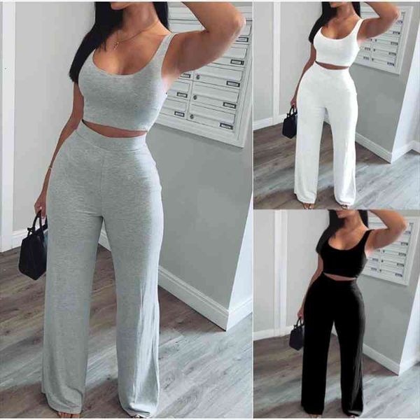 Women 2pcs Tracksuit Sets Sleeveless U Tank Top Elastic Waist Long Straight Pants Ladies Casual Solid Color Sport Outfits, White
Women 2pcs Tracksuit Sets Sleeveless U Tank Top Elastic Waist Long Straight Pants Ladies Casual Solid Color Sport Outfits, White