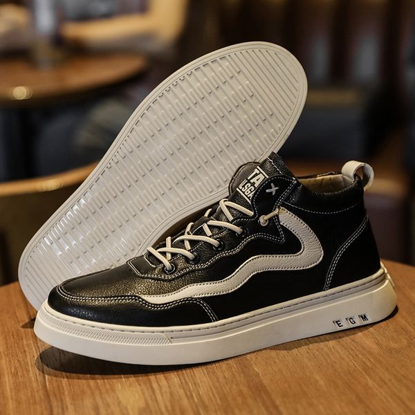 men's 2021 autumn versatile men's casual korean leather high board pilot fashion sho, Black
men's 2021 autumn versatile men's casual korean leather high board pilot fashion sho, Black