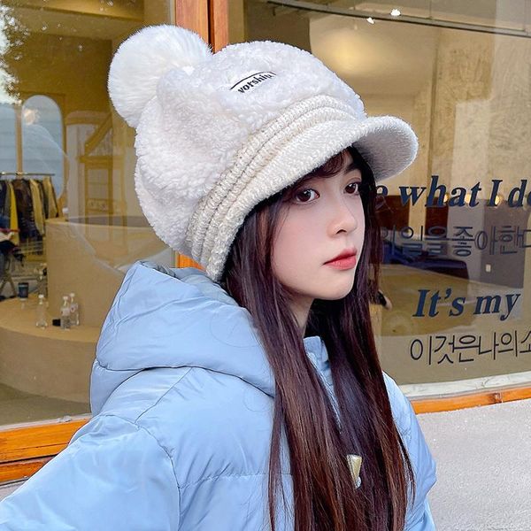 stingy brim hats women's winter lamb wool plus velvet octagonal hat warm and thick beret korean version of wild labeling cap, Blue;gray
stingy brim hats women's winter lamb wool plus velvet octagonal hat warm and thick beret korean version of wild labeling cap, Blue;gray