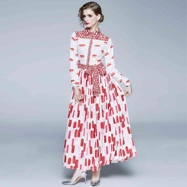 autumn fashion peach lip red heart maxi print full female lapel elegant bow dress long frf3, Black;gray
autumn fashion peach lip red heart maxi print full female lapel elegant bow dress long frf3, Black;gray