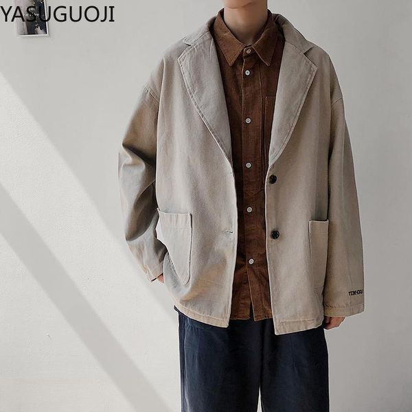 men's suits & blazers yasuguoji 2021 spring korean fashion casual suit jacket solid color loose men leisure single breasted, White;black
men's suits & blazers yasuguoji 2021 spring korean fashion casual suit jacket solid color loose men leisure single breasted, White;black
