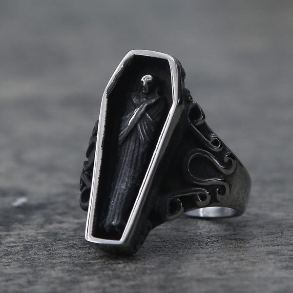 cluster rings unique zombie vampire skull biker men's ring black stainless steel punk coffin for men gothic wholesale jewelry gift, Golden;silver
cluster rings unique zombie vampire skull biker men's ring black stainless steel punk coffin for men gothic wholesale jewelry gift, Golden;silver