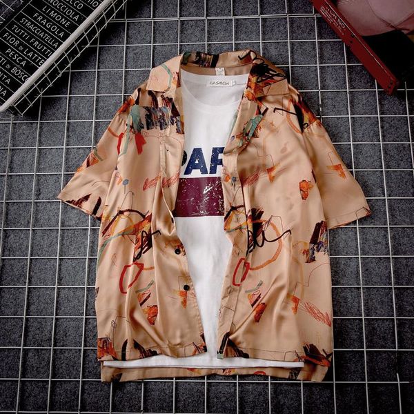 summer japanese trend original retro korean student couple printing cotton loose casual shirt streetwear men's shirts, White;black
summer japanese trend original retro korean student couple printing cotton loose casual shirt streetwear men's shirts, White;black