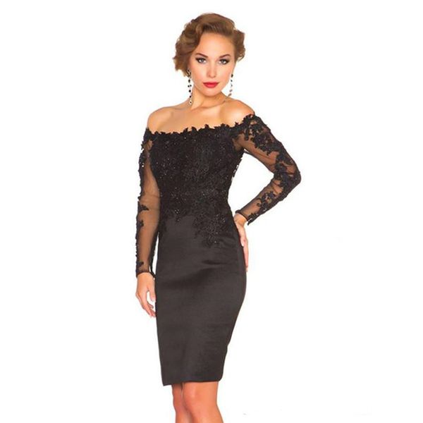 cocktail dresses plus size off the shoulder long sleeves elegant dubai arabic lace prom gowns party, Black
cocktail dresses plus size off the shoulder long sleeves elegant dubai arabic lace prom gowns party, Black