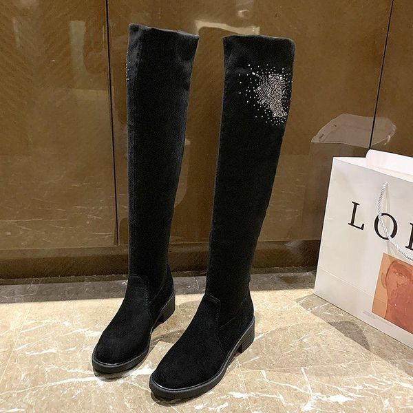 boots women spring winter over the knee heels quality flock long comfort square botines mujer platform thigh high, Black
boots women spring winter over the knee heels quality flock long comfort square botines mujer platform thigh high, Black