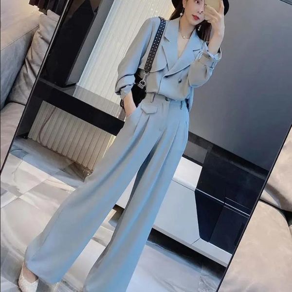 women's two piece pants 2-piece women summer solid chiffon blouse + wide leg outfits autumn pockets suit, White
women's two piece pants 2-piece women summer solid chiffon blouse + wide leg outfits autumn pockets suit, White