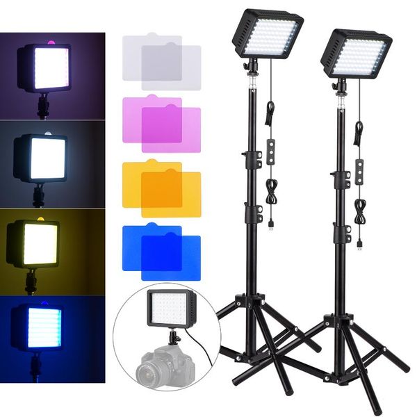 flash heads mini usb led light kit 10w 5600k panel*2+100cm tripod stands*2+ ball head adapter*2+colors filters*8 pography 
flash heads mini usb led light kit 10w 5600k panel*2+100cm tripod stands*2+ ball head adapter*2+colors filters*8 pography