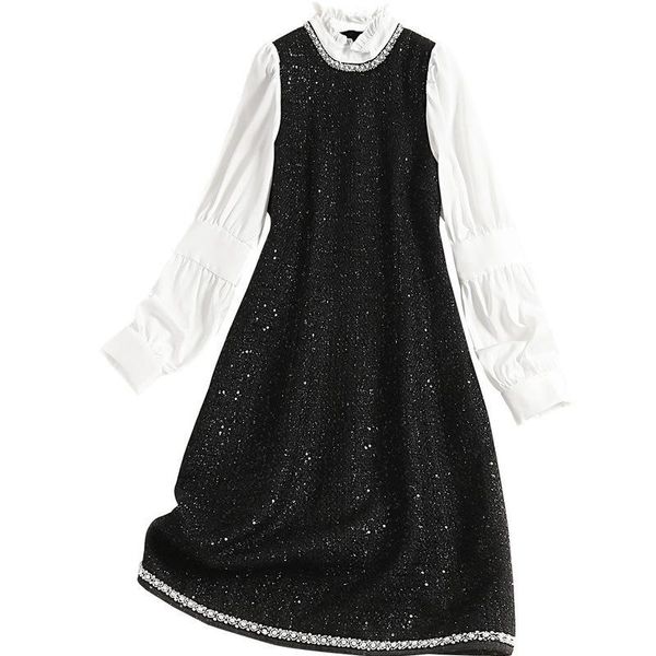 casual dresses 2021 the spring women sequin dress long sleeve vintage fashion elegant ladies korean party chiffon mini clothes, Black;gray
casual dresses 2021 the spring women sequin dress long sleeve vintage fashion elegant ladies korean party chiffon mini clothes, Black;gray