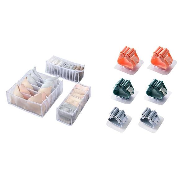 storage drawers 3pcs underwear bra organizer box drawer closet organizers with 6pcs kitchen hooks broom tool mop holder
storage drawers 3pcs underwear bra organizer box drawer closet organizers with 6pcs kitchen hooks broom tool mop holder