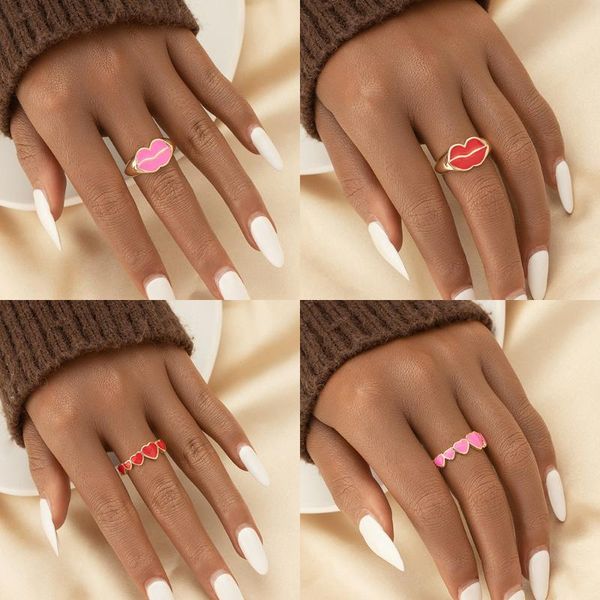 wedding rings funny pink red enamel mouth lips heart for women girl minimalist gold stainless steel friend party gift, Slivery;golden
wedding rings funny pink red enamel mouth lips heart for women girl minimalist gold stainless steel friend party gift, Slivery;golden