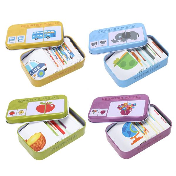 New Baby Kids Cognition Puzzle Toys Toddler Iron Box Cards Matching Game Cognitive Card Vehicl Fruit Animal Life Set Pair Puzzle
New Baby Kids Cognition Puzzle Toys Toddler Iron Box Cards Matching Game Cognitive Card Vehicl Fruit Animal Life Set Pair Puzzle