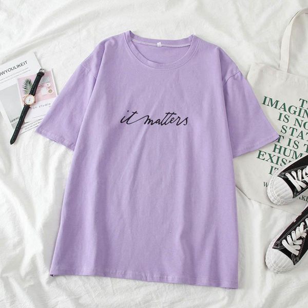 women's t-shirt loose t shirt women candy color letter it matters printed sweet for grils students short sleeve 2021 summer femele tee, White
women's t-shirt loose t shirt women candy color letter it matters printed sweet for grils students short sleeve 2021 summer femele tee, White