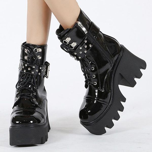boots women ankle lace up rivert platform high heeled shoes autumn boot for ladies gothic patent leather bota buckle bootie 2021, Black
boots women ankle lace up rivert platform high heeled shoes autumn boot for ladies gothic patent leather bota buckle bootie 2021, Black