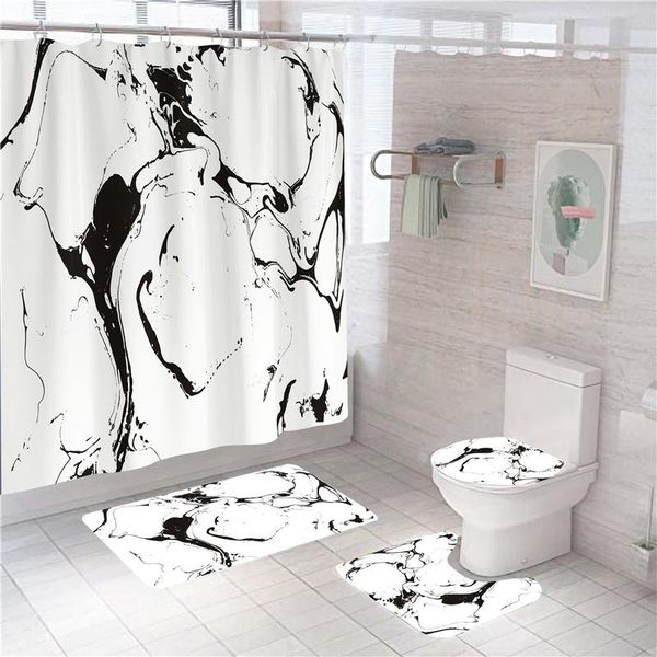 shower curtains black white marble curtain line print polyester with hook toilet lid cover bath mat set carpet rugs modern wc accessories
shower curtains black white marble curtain line print polyester with hook toilet lid cover bath mat set carpet rugs modern wc accessories