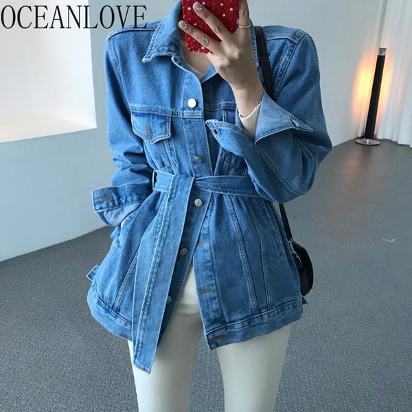 women's jackets oceanlove chic bandage chaqueta mujer solid korean vintage 2021 denim jacket single breasted fashion women 14988, Black;brown
women's jackets oceanlove chic bandage chaqueta mujer solid korean vintage 2021 denim jacket single breasted fashion women 14988, Black;brown