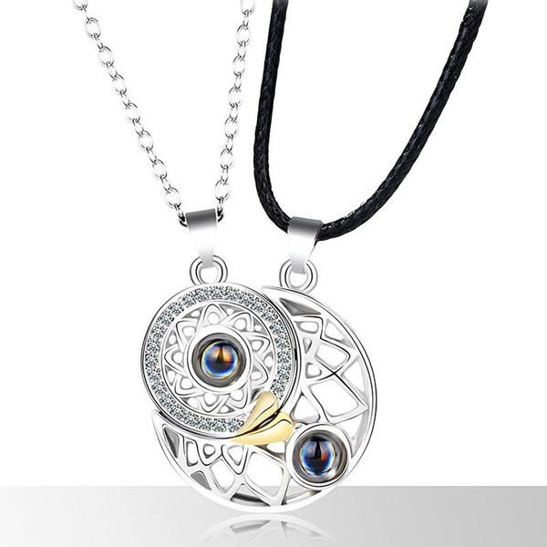 pendant necklaces sun&moon 100 languages i love you projection moon sun couple necklace for wedding valentine's day jewelry gift, Silver
pendant necklaces sun&moon 100 languages i love you projection moon sun couple necklace for wedding valentine's day jewelry gift, Silver