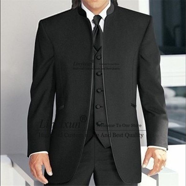 men's suits & blazers classic groom tuxedo for wedding groomsmen men stand collar 3 piece male fashion style jacket vest pants set cost, White;black
men's suits & blazers classic groom tuxedo for wedding groomsmen men stand collar 3 piece male fashion style jacket vest pants set cost, White;black