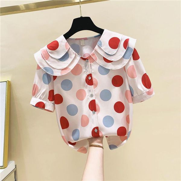 women's blouses & shirts women 2021 summer fashion loose chiffon female polka dot thin ladies short-sleeved casual n237, White
women's blouses & shirts women 2021 summer fashion loose chiffon female polka dot thin ladies short-sleeved casual n237, White