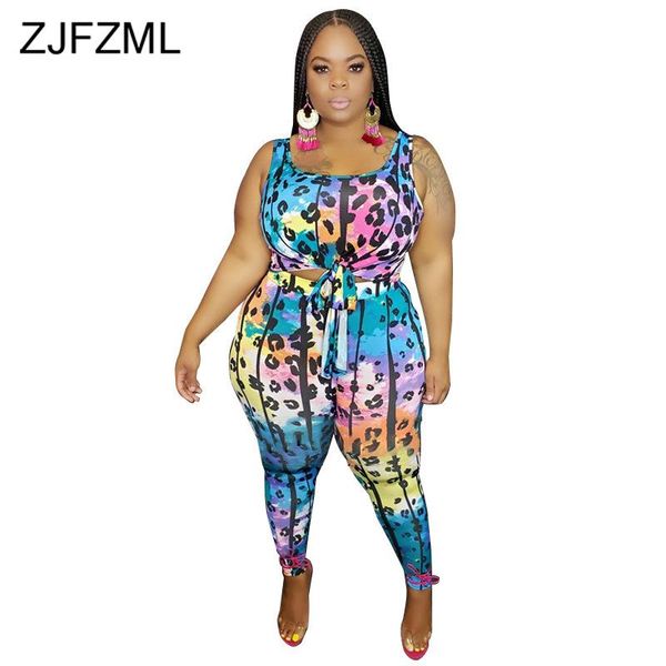 rainbow striped leopard print two piece outfit women clothes o neck sleeveless crop and bandage pant plus size tracksuits women's, Gray
rainbow striped leopard print two piece outfit women clothes o neck sleeveless crop and bandage pant plus size tracksuits women's, Gray