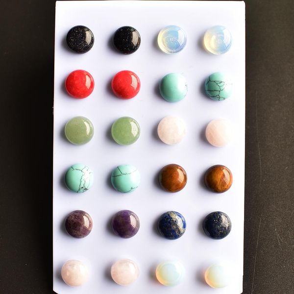 12mm natural stone stud stainless steel white green turquoise opal pink amethyst crystal stones druzy studs earrings jewelry for women, Golden;silver
12mm natural stone stud stainless steel white green turquoise opal pink amethyst crystal stones druzy studs earrings jewelry for women, Golden;silver