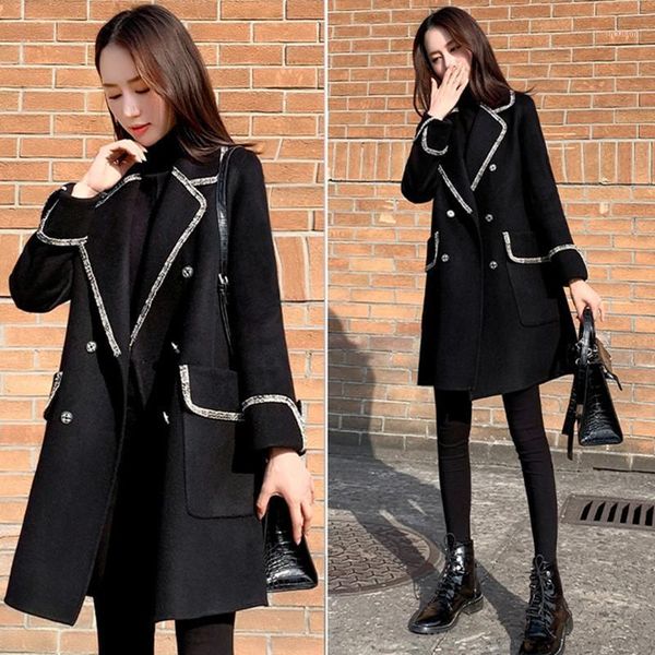 women's wool & blends 2021 fashion korean double breasted coats women autumn loose mid-length casual coat woman black pockets woolen ja
women's wool & blends 2021 fashion korean double breasted coats women autumn loose mid-length casual coat woman black pockets woolen ja