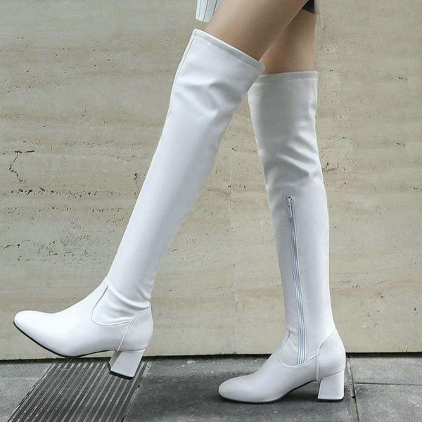 boots 2021winter women elastic mouth over the knee black white artificial leather round toe square high heels ladies side zipper
boots 2021winter women elastic mouth over the knee black white artificial leather round toe square high heels ladies side zipper