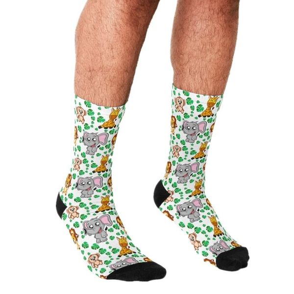 men's socks funny cute safari animals tropical pattern printed hip hop happy boys street style crazy for men, Black
men's socks funny cute safari animals tropical pattern printed hip hop happy boys street style crazy for men, Black